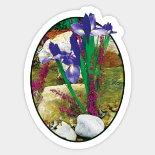 Irises - Purple Irises by the Stream Sticker